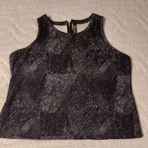 MarlaWynne Black and White Textured Tank Top
